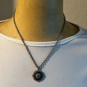 Judith Ripka Evil Eye Necklace – Sterling Silver Medallion